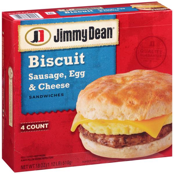Jimmy Dean Biscuit Sausage, Egg & Cheese Sandwiches 4Ct ...