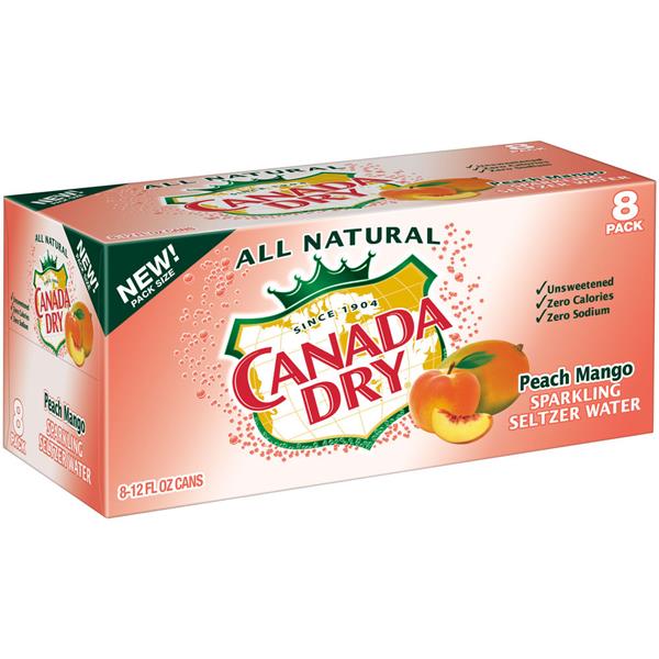 Canada Dry Peach Mango Sparkling Seltzer Water 8 Pack HyVee Aisles