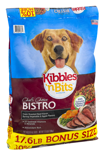 Kibbles N Bits Dog Food Bistro Oven Roasted Beef Flavor Bonus