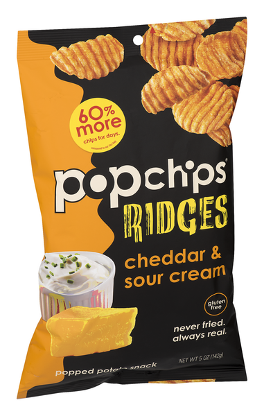 Popchips Popped Potato Snack Ridges Cheddar & Sour Cream | Hy-Vee ...