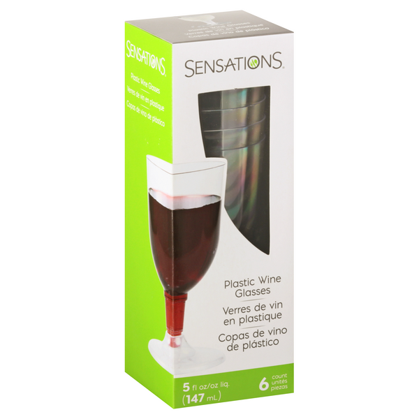 Sensations Plastic Wine Glasses 6Ct | Hy-Vee Aisles Online Grocery Shopping