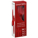 Sensations Assorted Cutlery, Red