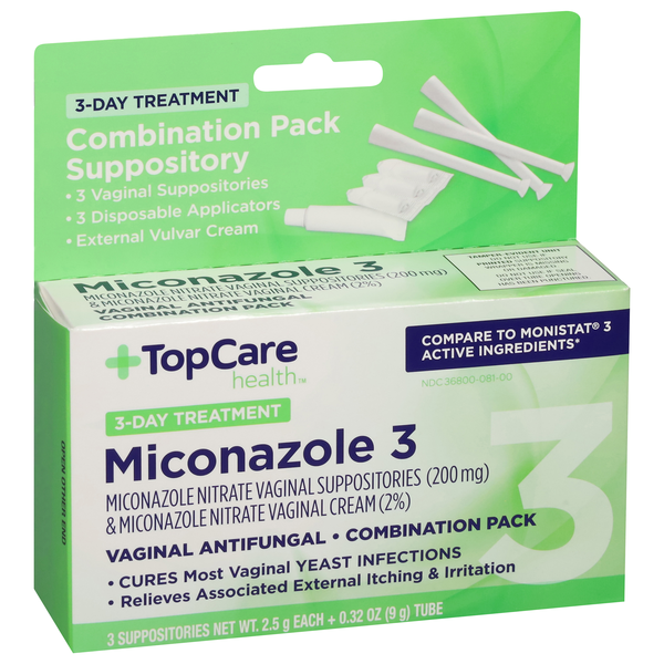 Miconazole 3 Combination Pack, Suppositories with Applicators and
