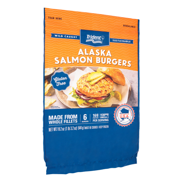Trident Alaska Salmon Burgers  Hy-Vee Aisles Online Grocery Shopping