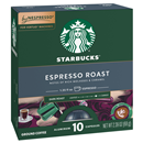Starbucks Espresso Roast For Nespresso Vertuo Ground Coffee Capsules, 10Ct