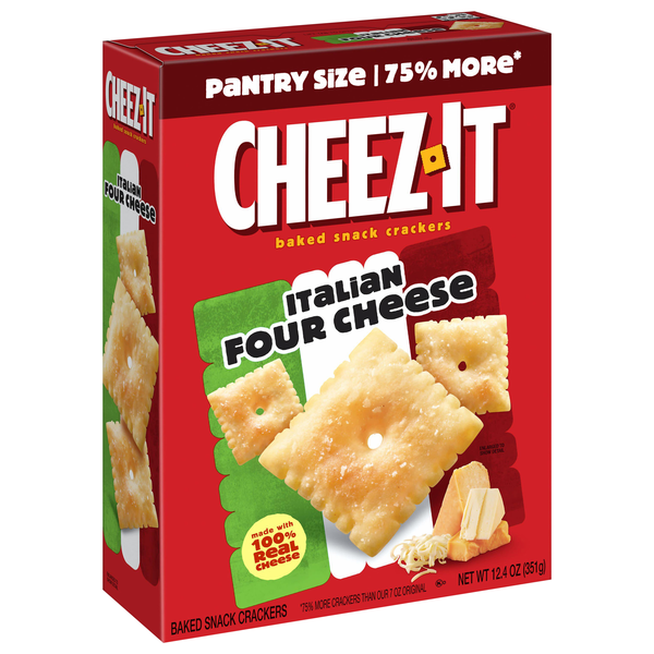 ピーナッツ　じっくり4 Cheez-It Italian Four Cheese Baked Snack Crackers | Hy-Vee