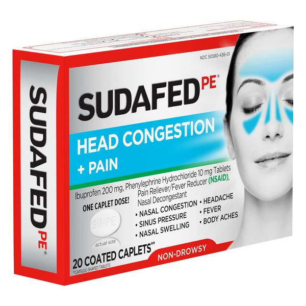 Sudafed PE Head Congestion + Pain Caplets | Hy-Vee Aisles Online ...