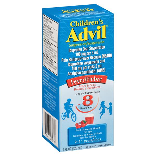 Children's Advil Liquid Suspension Fever Reducer/Pain Reliever ...