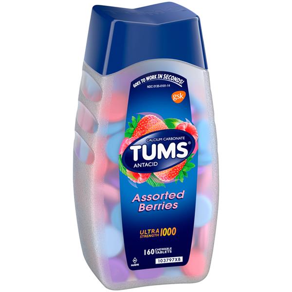 Tums Ultra Strength 1000 Assorted Berries Antacid Tablets Hy Vee