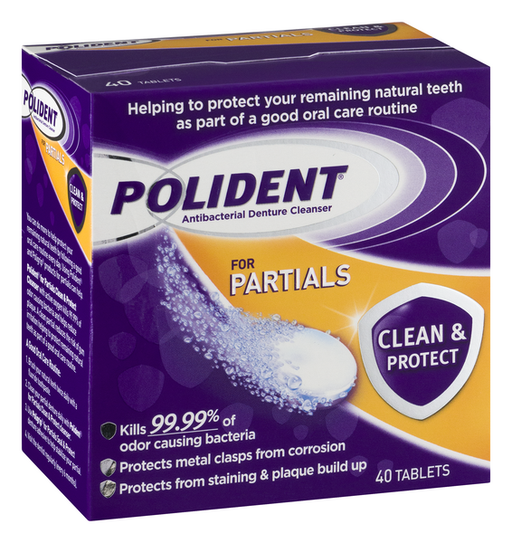 Polident Bundle: Complete Denture Care Starter Kit for Partial and Full  Dentures Includes Denture Bath Polident 3-Minute Tablets Cushion Grip  Denture Adhesive