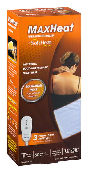 Softheat Maxheat Therapuetic Relief 3 Power Heat Settings Heating