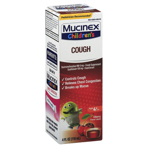 Children's Mucinex Cough Cherry Flavored Suppressant/Expectorant Liquid