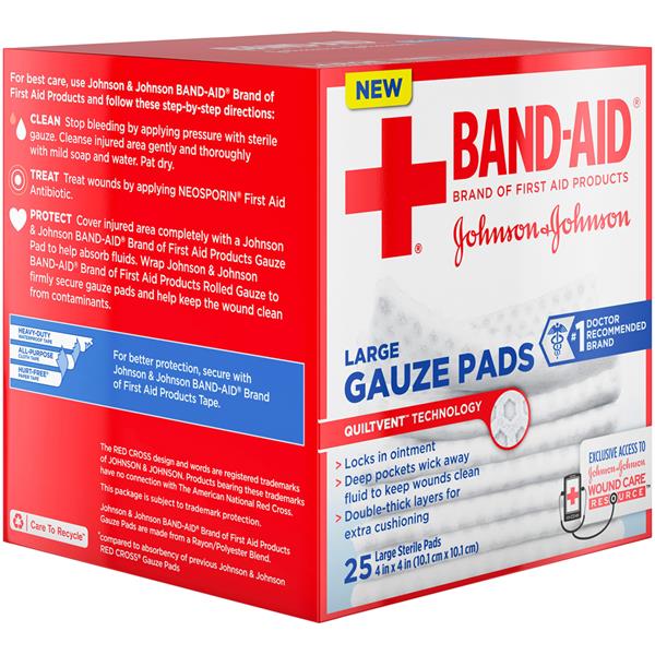 BandAid First Aid 4x4 Large Gauze Pads HyVee Aisles Online Grocery