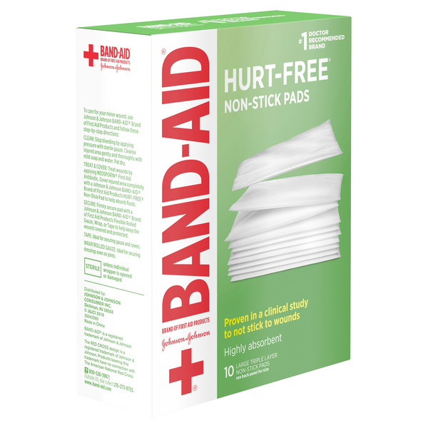 BandAid First Aid 3 in. x 4 in. Large NonStick Pads HyVee Aisles