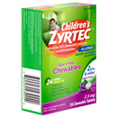 Zyrtec Children's Allergy Relief, 2.5 Mg, Chewable Tablets, Grape Flavor 2+