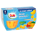 Dole No Sugar Added Yellow Cling Diced Peaches 4 Count