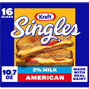 Kraft Singles 2% Milk American Cheese Slices 16Ct