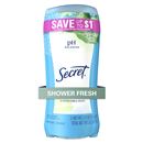 Secret Invisible Solid Shower Fresh Scent Women's Ph Balanced Antiperspirant & Deodorant 2-2.6 Oz