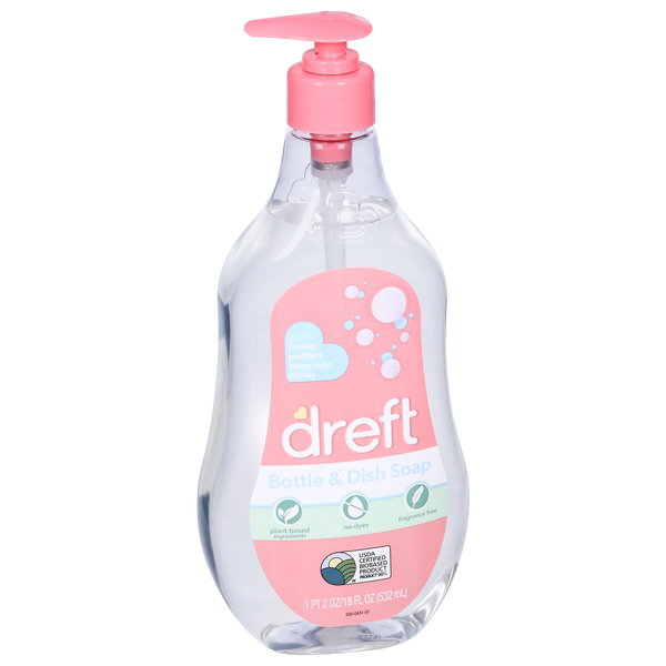 Dreft Bottle & Dish Soap Fragrance Free