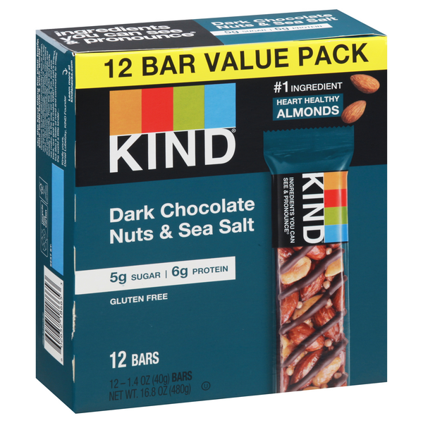 KIND Dark Chocolate Nuts & Sea Salt 12-1.4 oz Bars | Hy-Vee Aisles ...