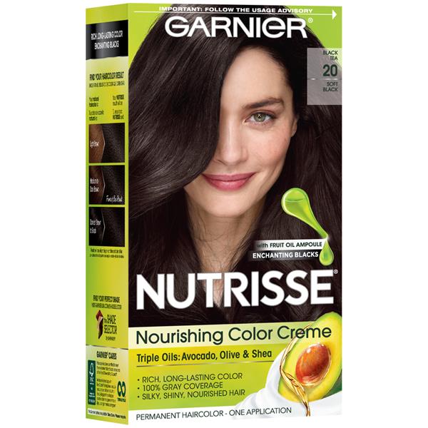 Garnier Nutrisse Nourishing Color Creme, 20 Soft Black (Black Tea) | Hy-Vee  Aisles Online Grocery Shopping