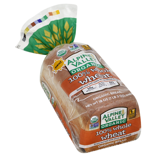 Alpine Valley Organic 100% Whole Wheat Bread | Hy-Vee Aisles Online ...