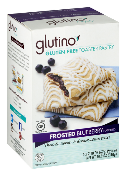 Glutino Gluten Free Toaster Pastry Frosted Blueberry 5Ct