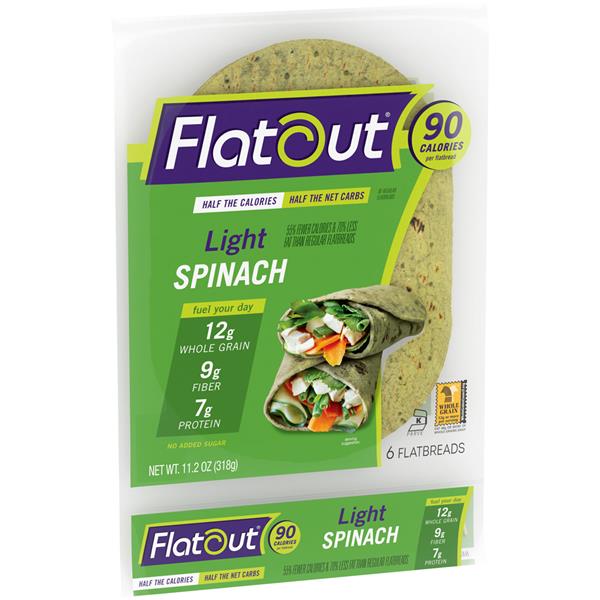 Flatout Light Spinach Flatbread 6Ct HyVee Aisles Online Grocery Shopping