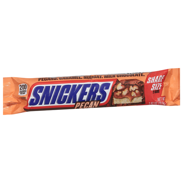 SNICKERS Pecan Milk Chocolate Bar, Share Size | Hy-Vee Aisles