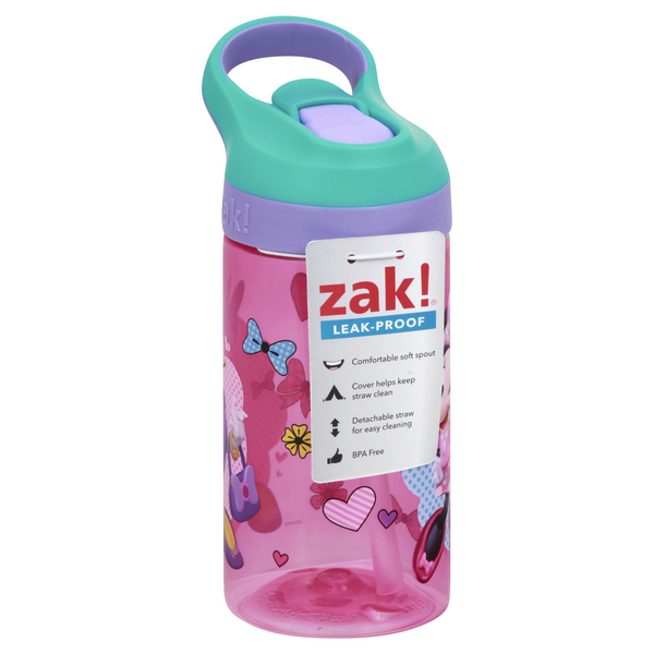 Zak Designs Minnie Mouse Bottle Pink with Straw & Built in Carrying Loop 16  oz