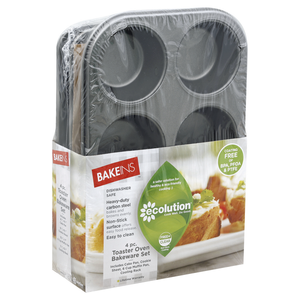 Ecolution Bakeins Large Loaf Pan - PFOA BPA and PTFE Free Non-Stick Coating - Heavy Duty Carbon Steel - Dishwasher Safe - Gray