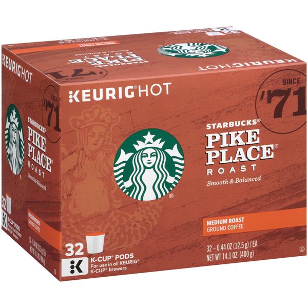 Starbucks Pike Place Roast Medium Roast Ground Coffee K-Cups | Hy-Vee ...