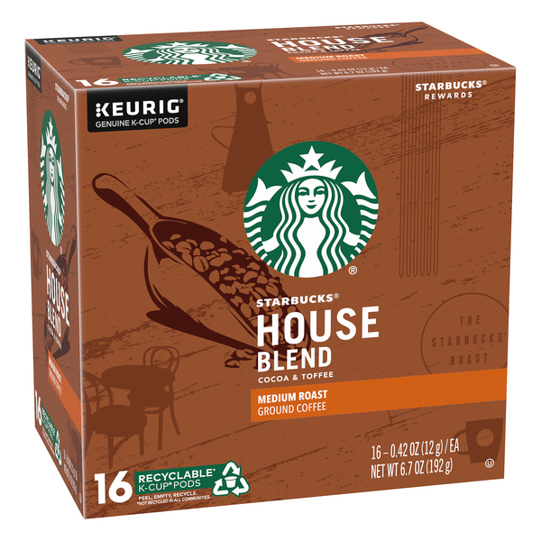 Starbucks Medium Roast K-cup Coffee Pods — House Blend For Keurig