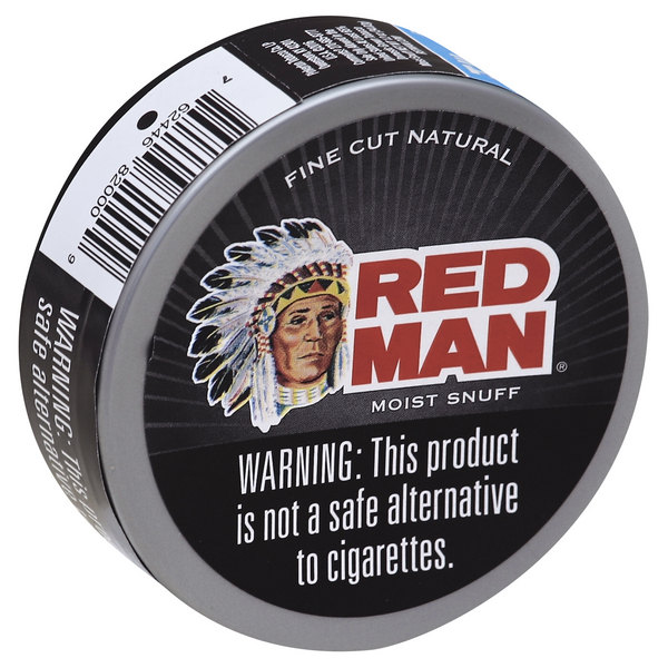 Red Man Moist Snuff, Fine Cut Natural