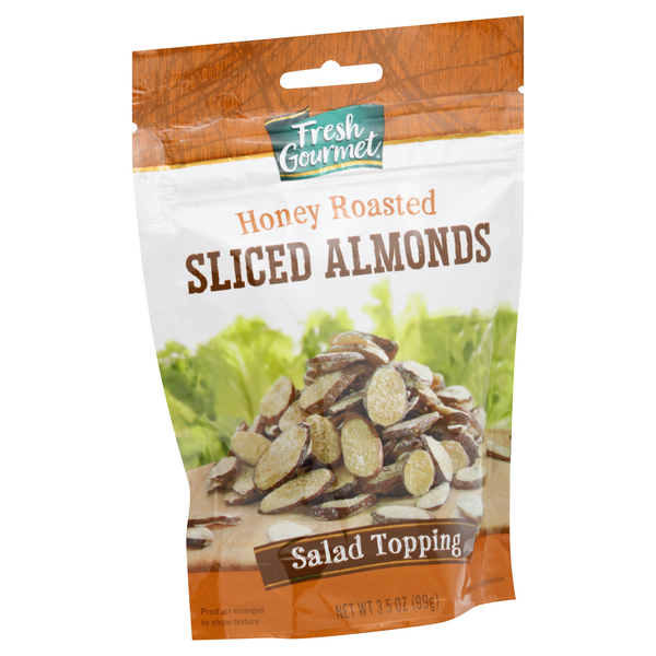 fresh gourmet honey roasted sliced almonds