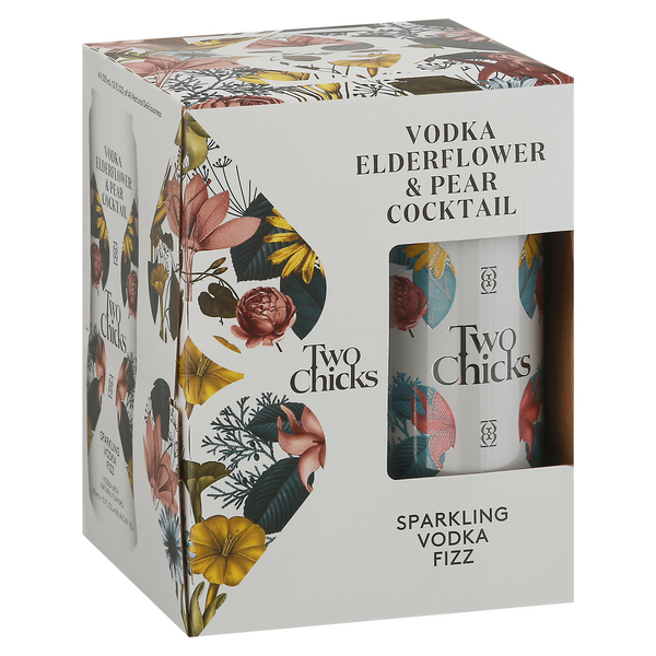 Two Chicks Vodka Fizz with Pear & Elderflower 4pk | Hy-Vee Aisles