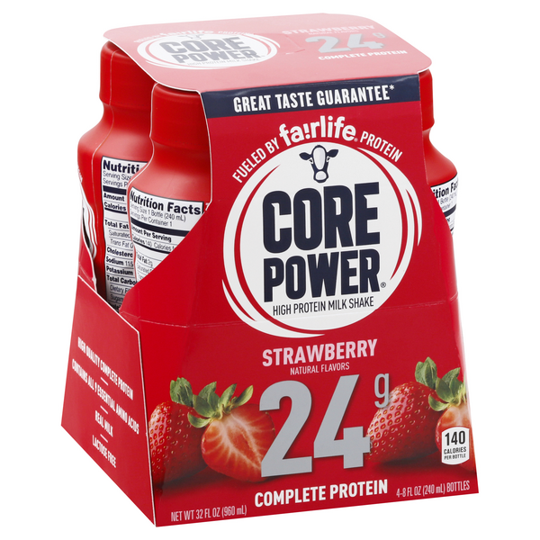 Core Power Strawberry Ready to Drink Protein Shakes 4-8 fl oz Bottles