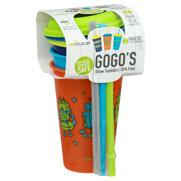  Reduce GoGo's – 12 oz Kids Tumbler Set, 3 Pack