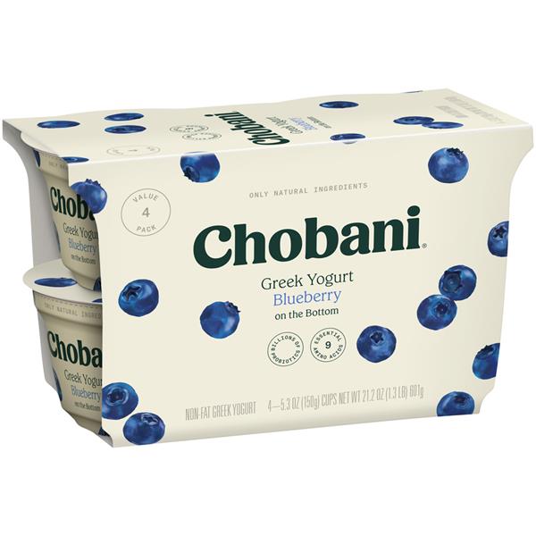 Chobani Blueberry on the Bottom Non-Fat Greek Yogurt 4Pk | Hy-Vee ...