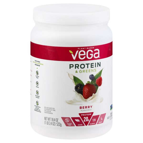 Vega Protein & Greens Berry Flavor Drink Mix | Hy-Vee Aisles Online ...