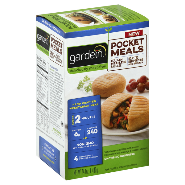 Gardein Pocket Meals Italian Meatless Sausage, Roasted Red Peppers and ...