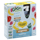 GoGo Squeez Happy Tummiez Apple Banana Strawberry, Organic 4-3.2 oz