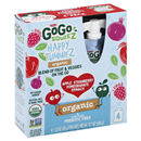 GoGo Squeez Happy Tummiez Organic Fruit & Veggies, Apple Strawberry Pomegranate Spinach, 4-3.2 oz