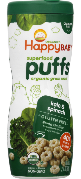 happy baby kale and spinach puffs