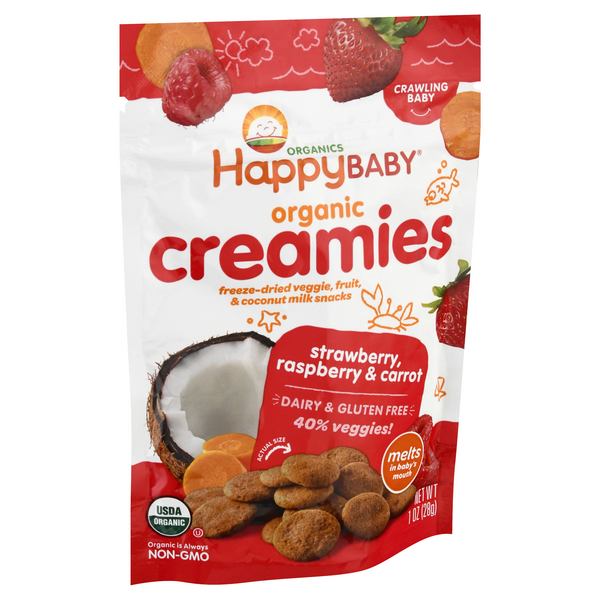 Happy Baby Organic Creamies FreezeDried Veggie & Fruit Snacks with