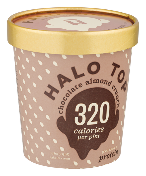 Halo Top Chocolate Almond Crunch 330 Calories Light Ice Cream | Hy