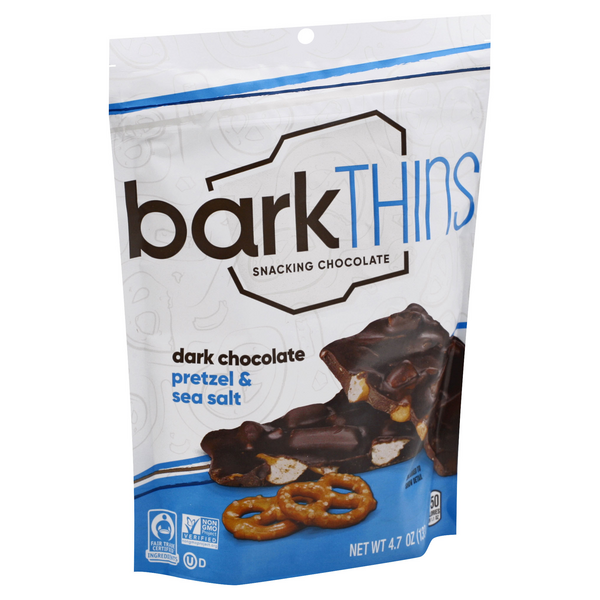 Barkthins Snacking Chocolate, Dark Chocolate, Pretzel & Sea Salt