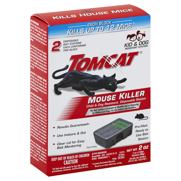 Tomcat Mouse Killer Child Resistant, Disposable Station, 4 Pre-Filled  Ready-To-Use Bait Stations 
