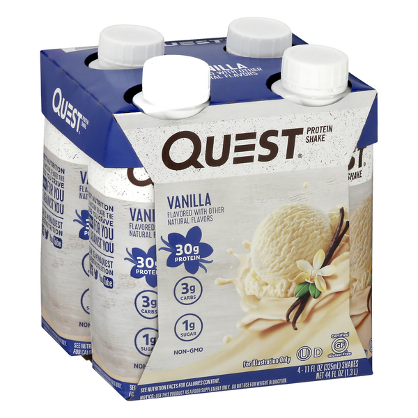 Quest protein shake vanilla 4pk hy vee aisles online grocery shopping