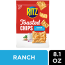 Ritz Toasted Chips Ranch Crackers, Party Snacks, 8.1 Oz